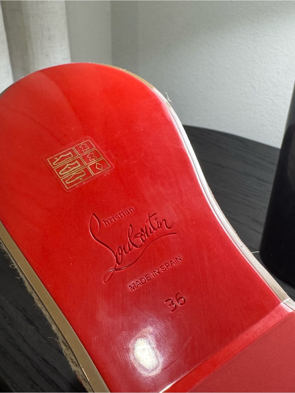 Christian Louboutin Espadrille Wedge Sandals Red Suede 36 - Picture 7 of 8